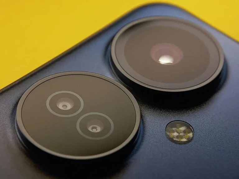 Macro View of Smartphone Camera Lenses