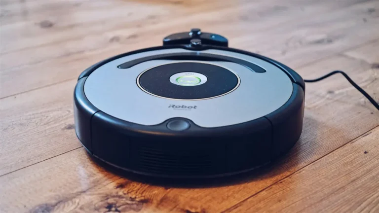 Robotic Vacuum Cleaner on Hardwood Floor